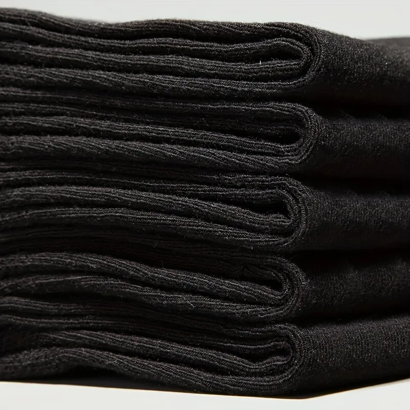 Five Pairs Of Black Sports Casual Socks