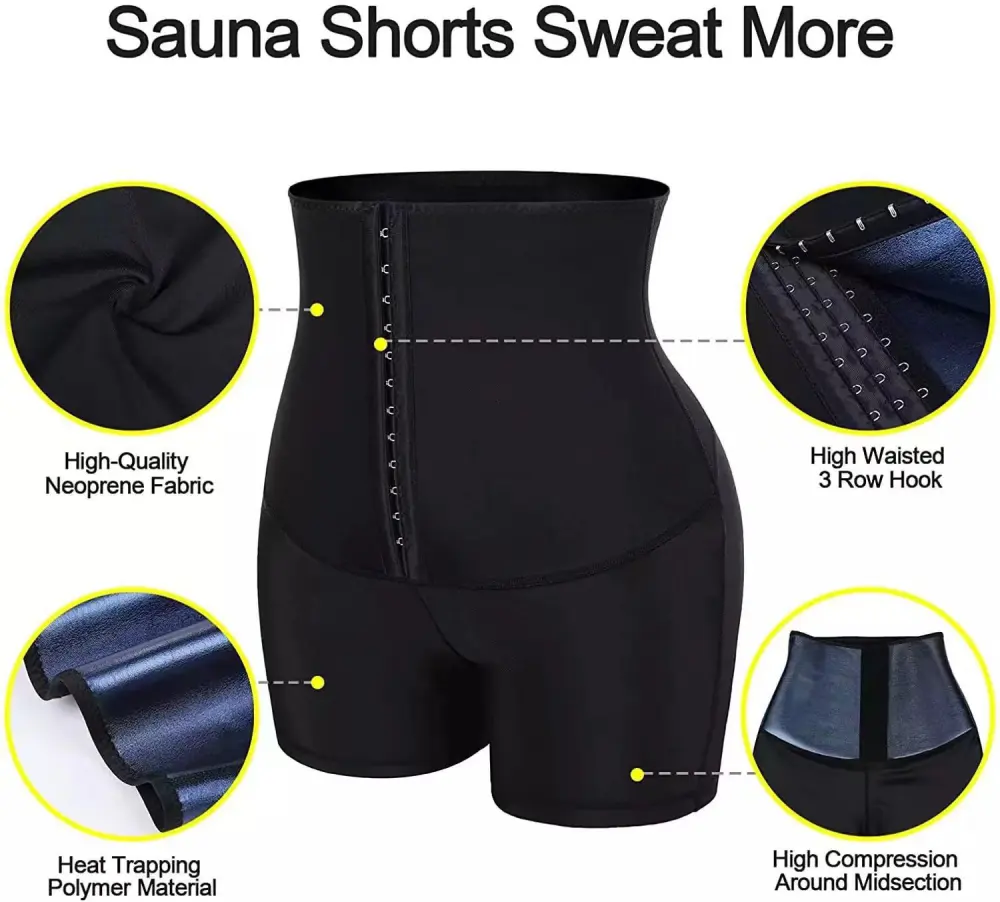 High Waist Sweat Shorts Compressing Shorts with Butt Lifter
