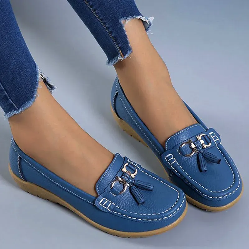 Women Flats Ballet Leather Breathable  Casual  Shoes