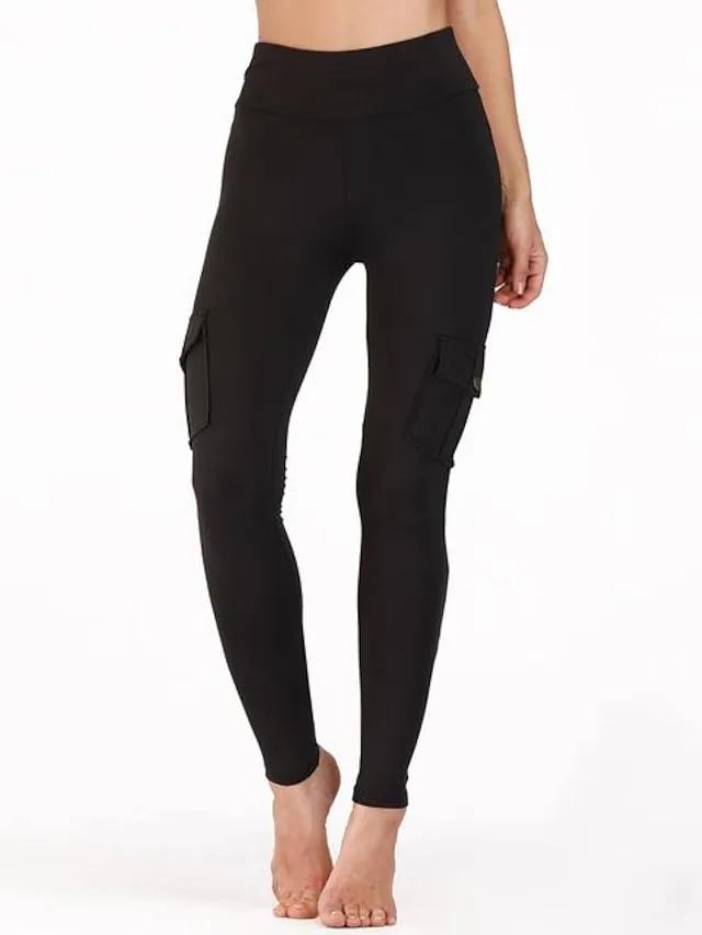 Women's Tights Green Black Dark Gray Tights Athleisure Full Length Butt Lift Solid Colored S M L XL