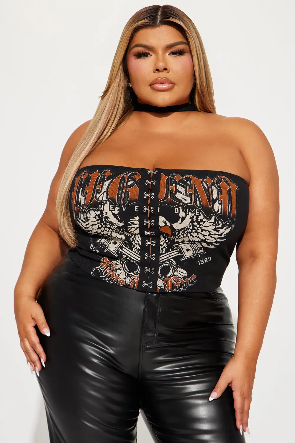 No Hard Feelings Choker Tube Top - Black