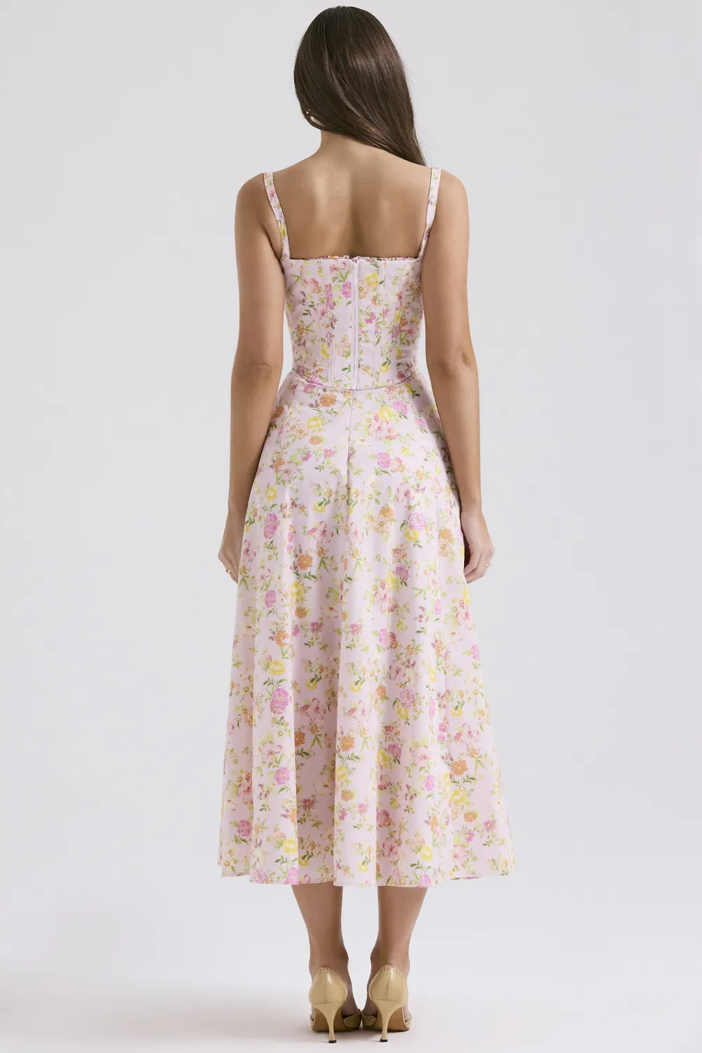 Pink meadow print cotton sundress