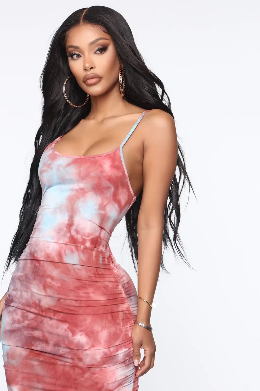 Good As Always Tie Dye Midi Dress - Rose/Combo