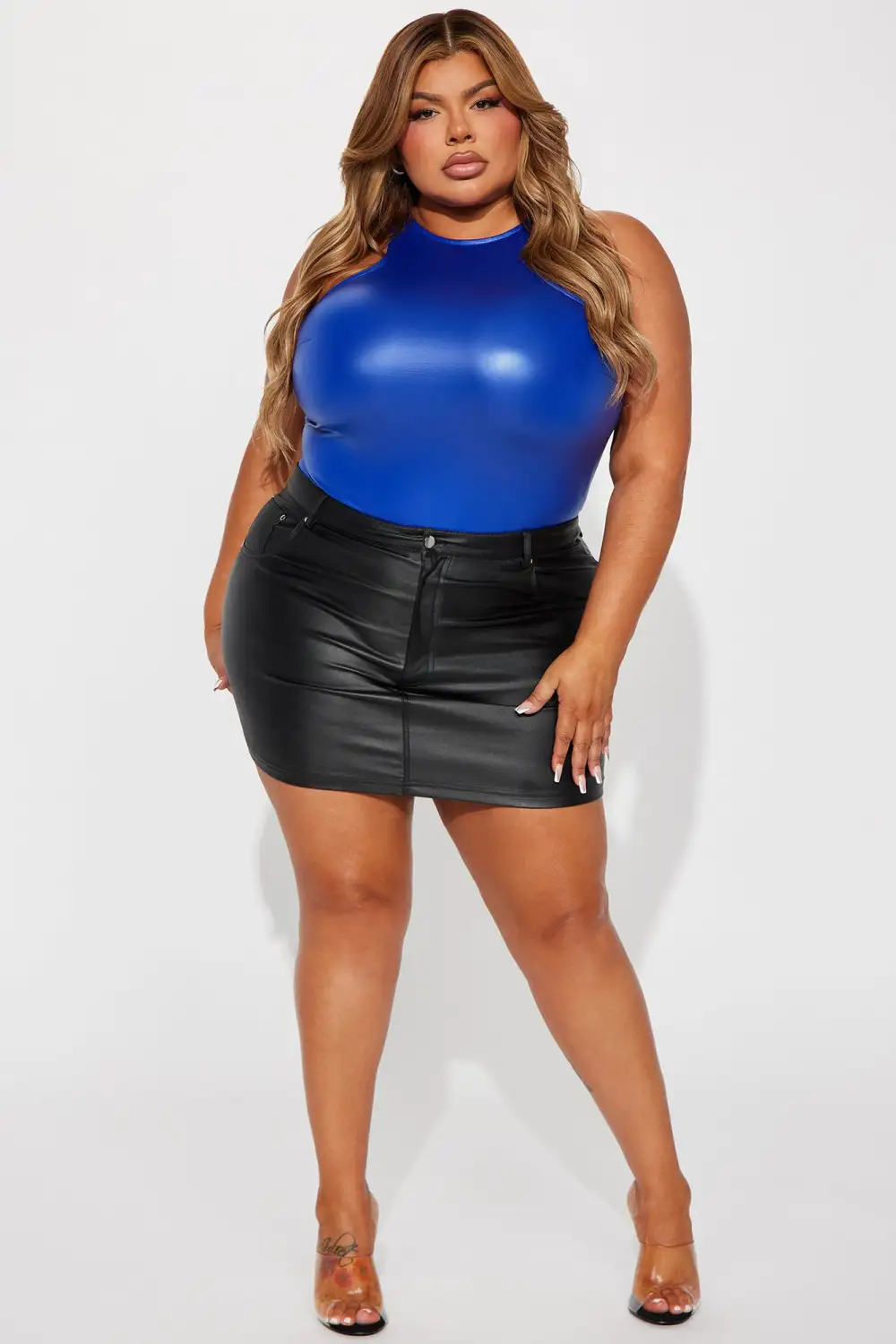 Made For Me PU Bodysuit - Cobalt Blue