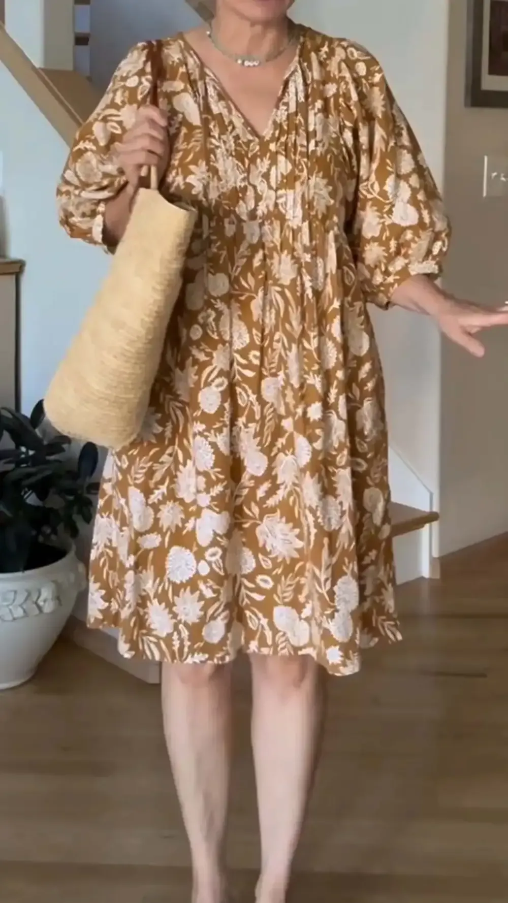 Women's Casual Floral print long sleeve dress