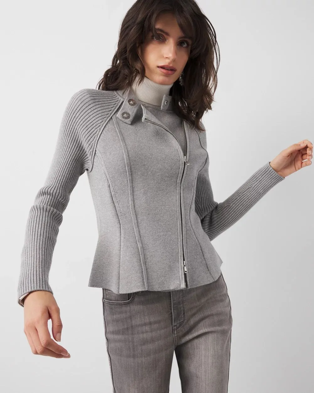 Moto Sweater Jacket