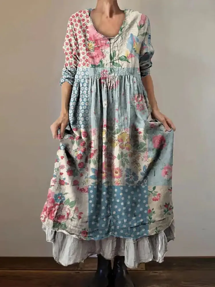 Women'S Floral Pattern Casual Dress