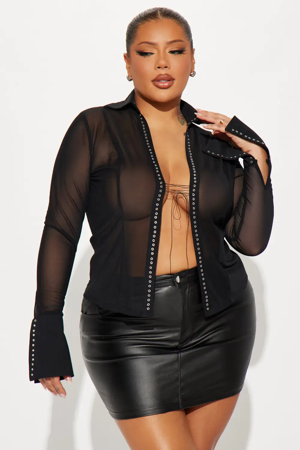 Dangerous Attraction Lace Up Shirt  - Black