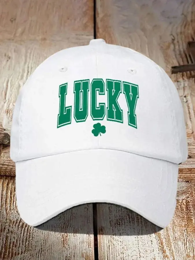 Lucky St Patrick's Day Shamrock Printed Baseball Cap
