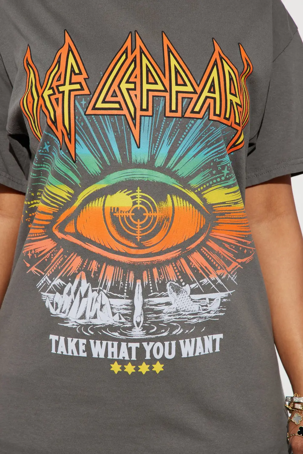 Take What You Want Def Leppard Tee - Charcoal