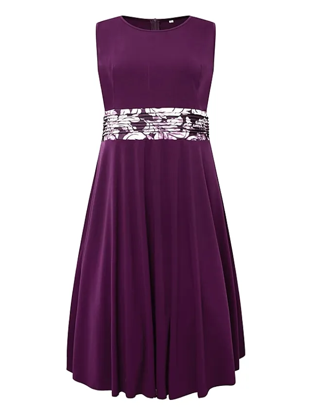 Women‘s Plus Size Curve Dress Set Print Crew Neck Long Sleeve Spring Fall Elegant Maxi long Dress Formal Party Dress