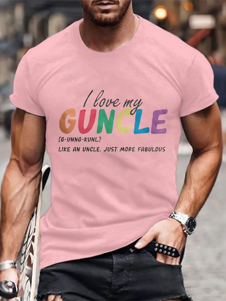 Men'S I Love My Guncle Print T-Shirt