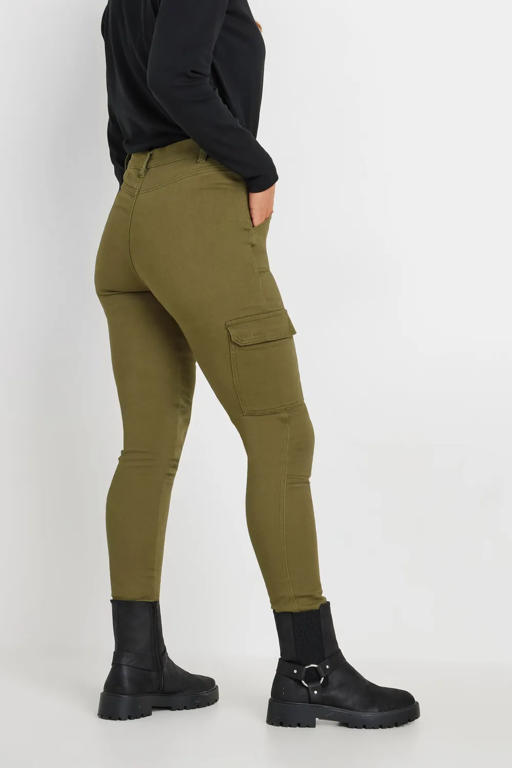 LTS Tall Khaki Green Cargo Skinny Jeans