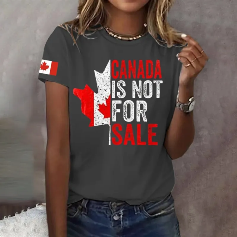 Women's Canada Is Not For Sale Print Short Sleeve T-shirt