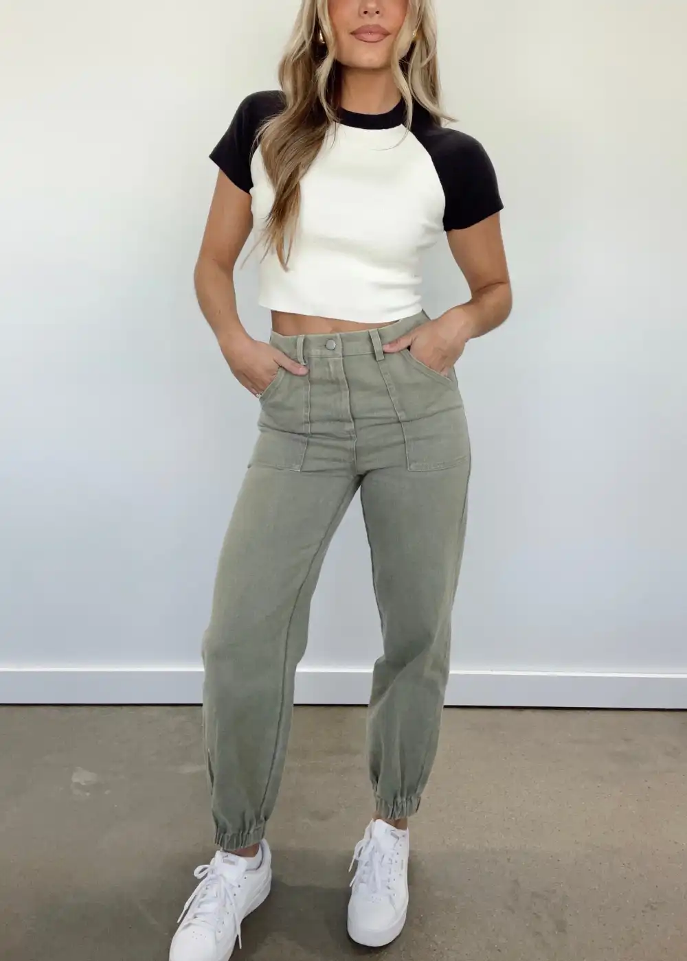 Olive Washed Cargo Pants