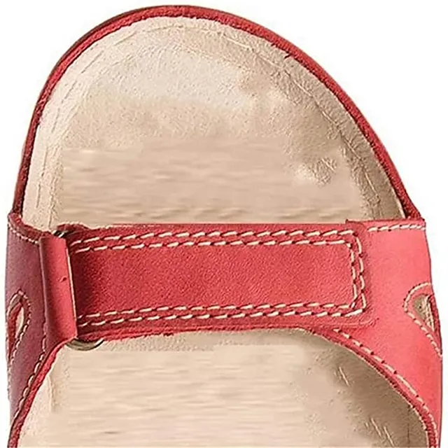 Women's Sandals Comfort Shoes Platform Sandals Plus Size Outdoor Daily Summer Wedge Heel Round Toe Casual Minimalism Walking Shoes PU Leather PU Ankle Strap Solid Color Solid Colored Yellow Pink Blue