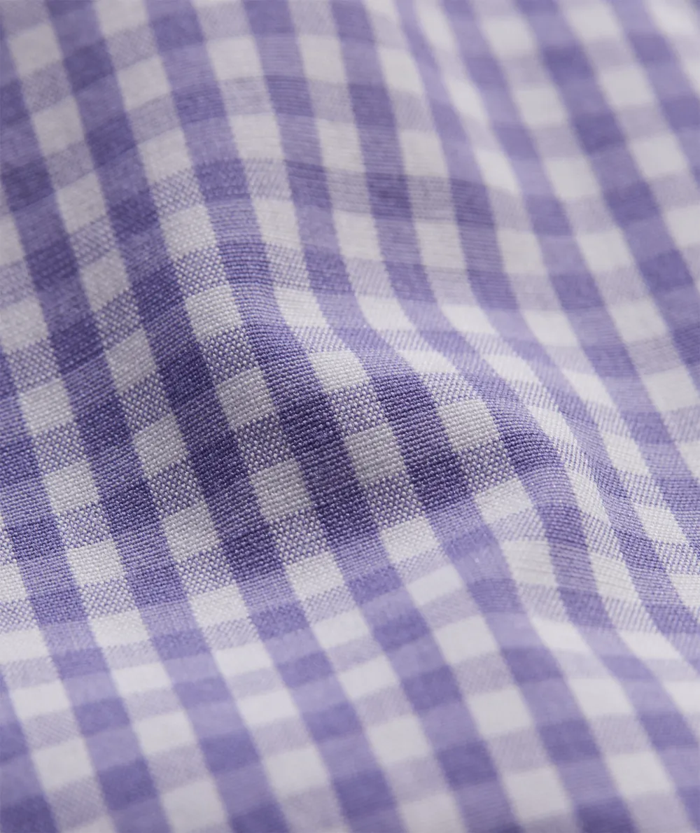 Stretch Poplin Gingham Shirt