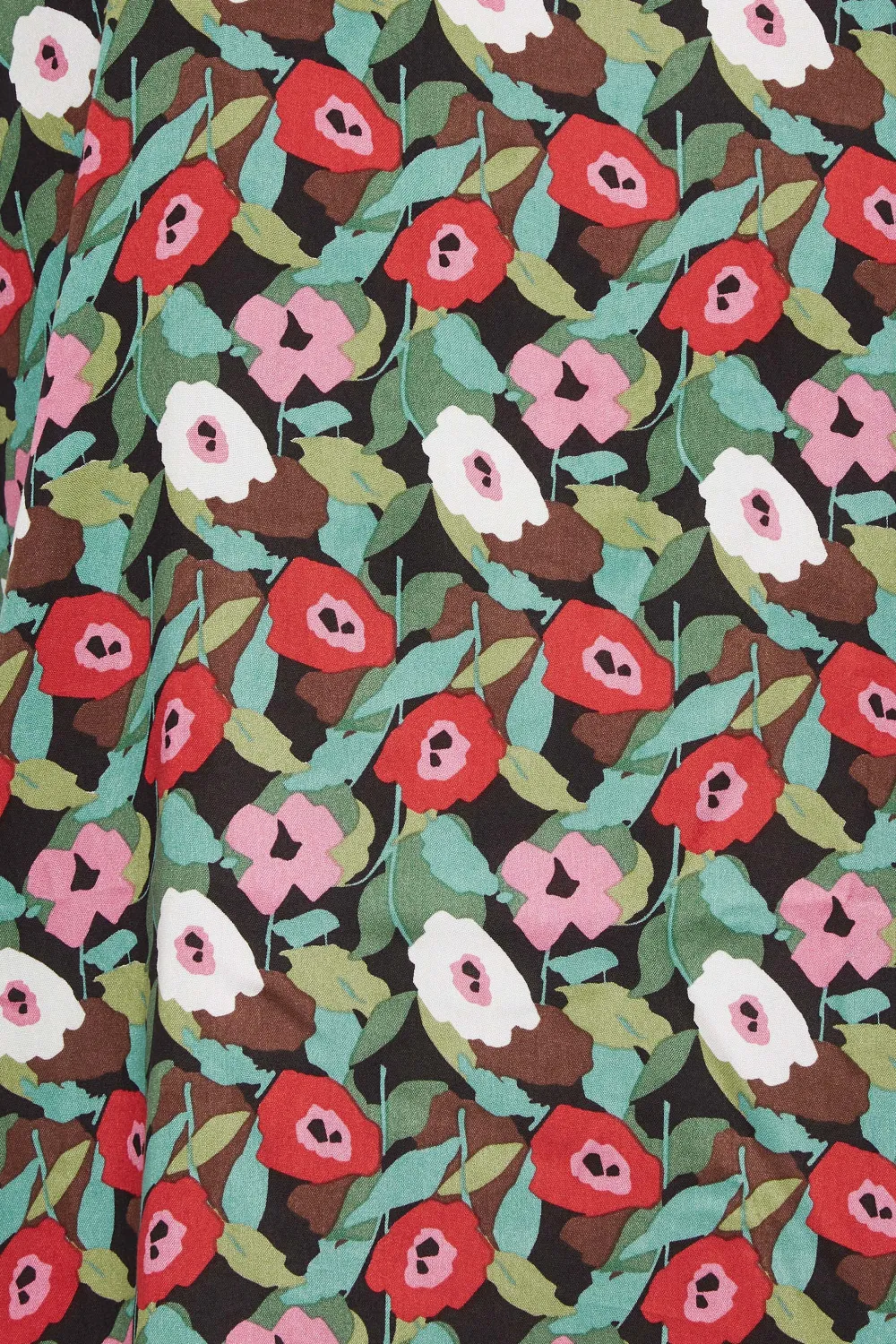 YOURS Curve Black Floral Print Dipped Hem Shift Dress