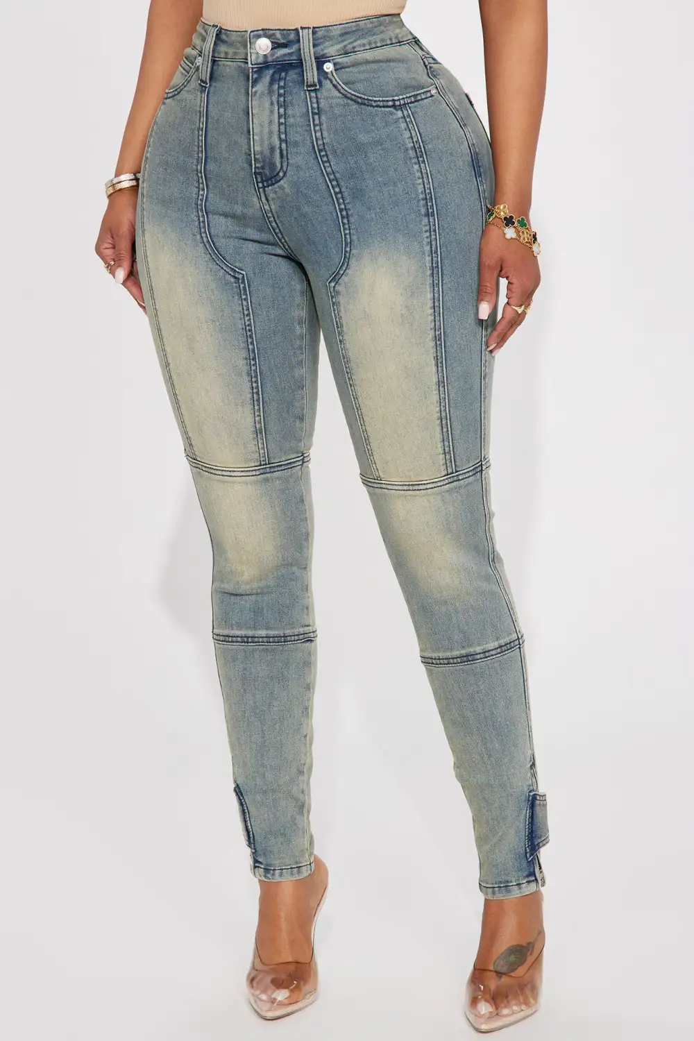 Block His Number Stretch Skinny Jeans - Vintage Wash