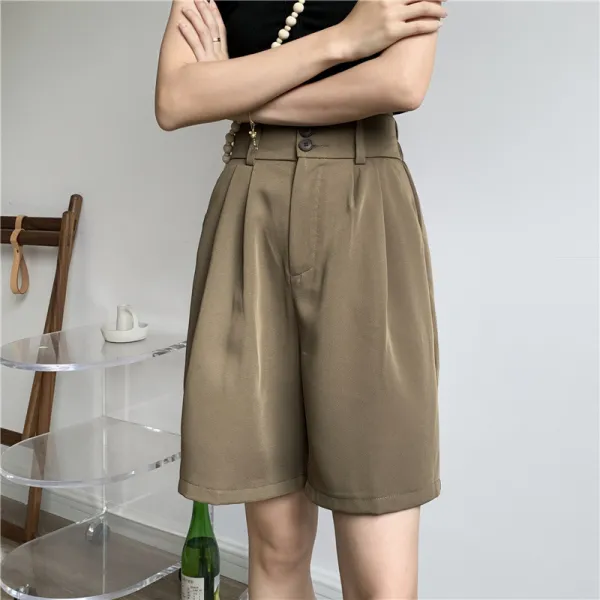 Women's suit straight five-point pants