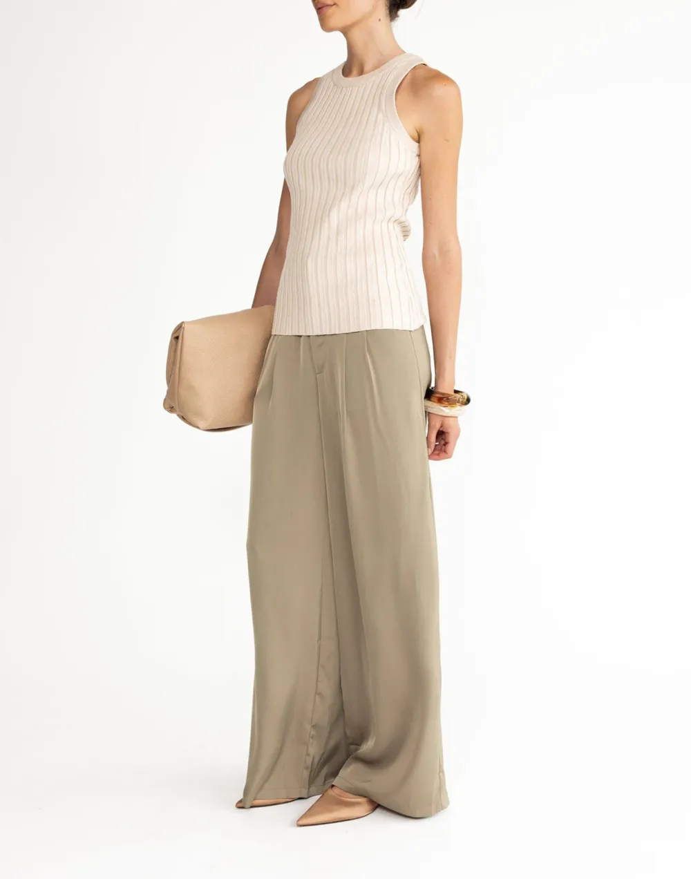 Basic High Round Neck Long Vest