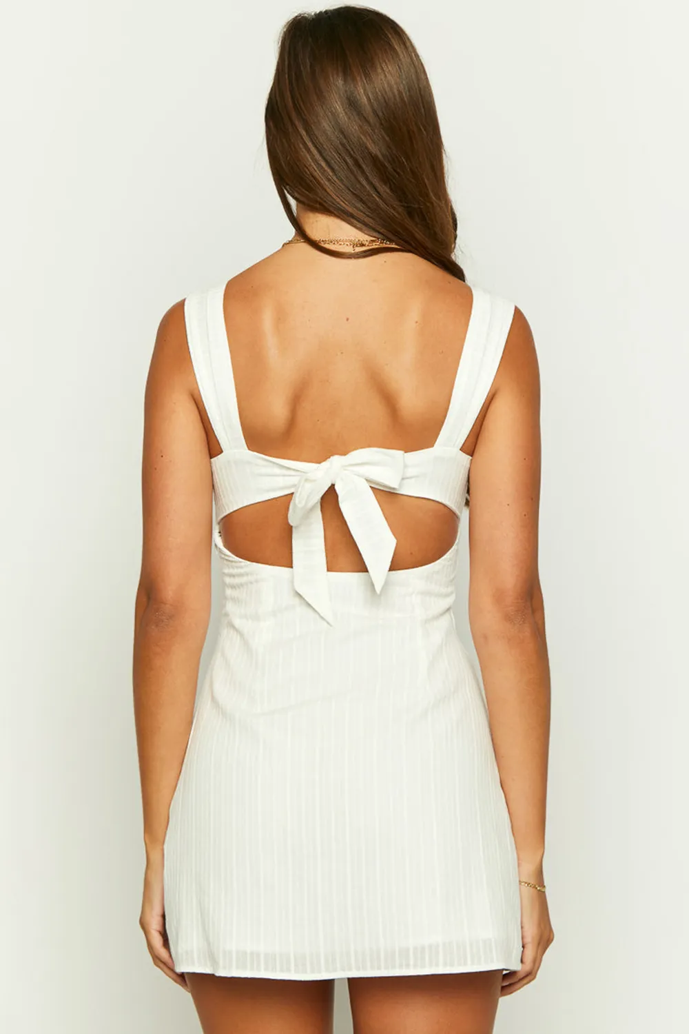 Taylor White Tie Back Mini Dress