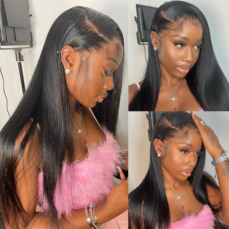 13×6 Straight Hair Frontal Wigs Human Hair 250% Density Sterly Straight Human Hair Wigs For Women