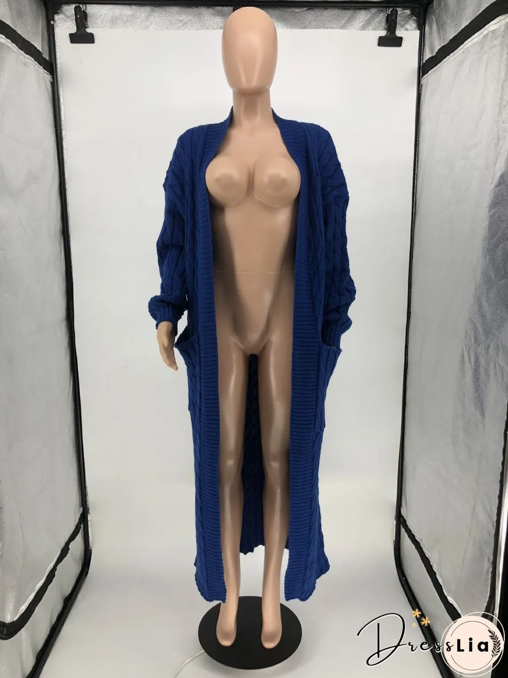 Winter Crochet Loose Long Twist Sweater Cardigan