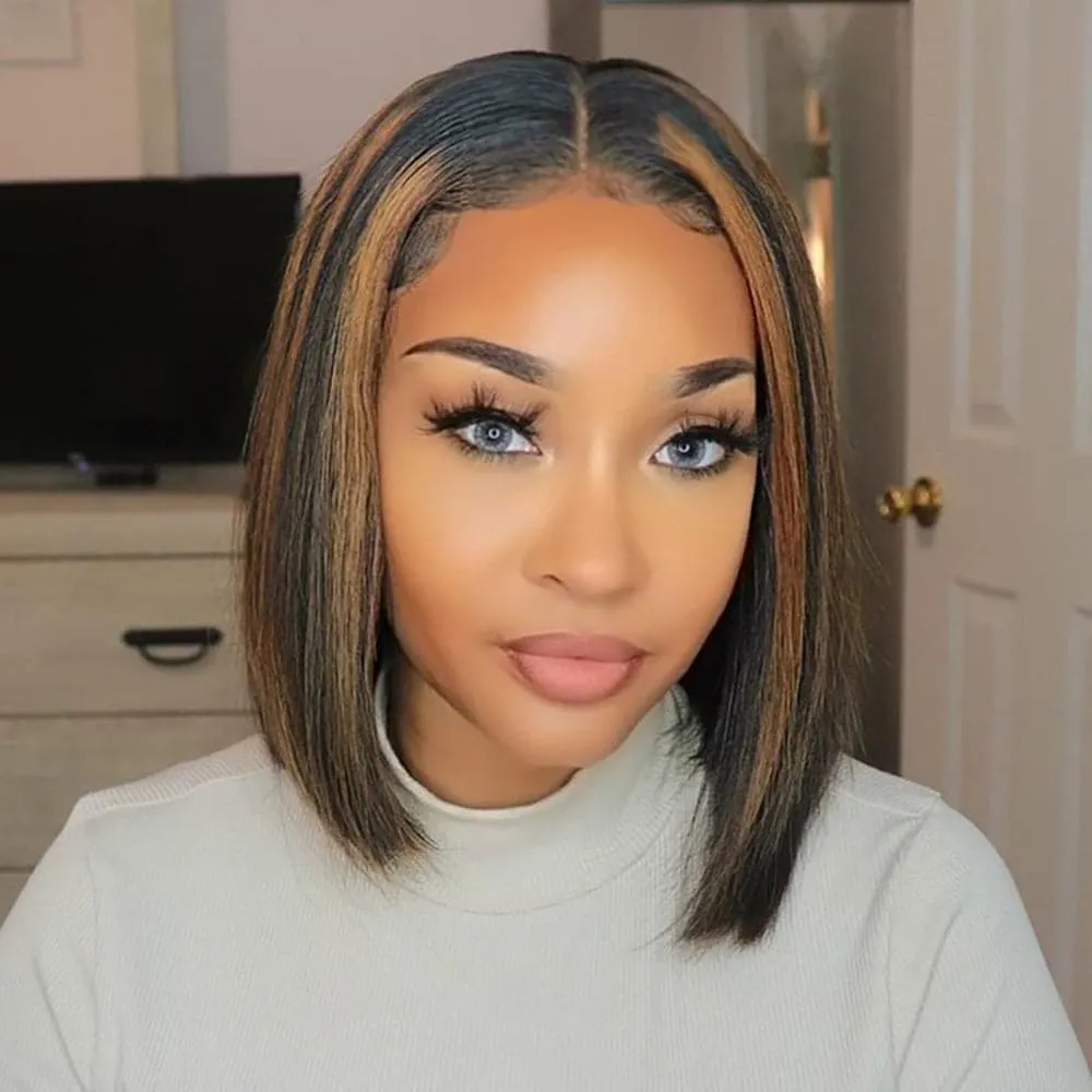 Sterly Straight Ombre #FB30 Highlight Color Lace Frontal Bob Wigs
