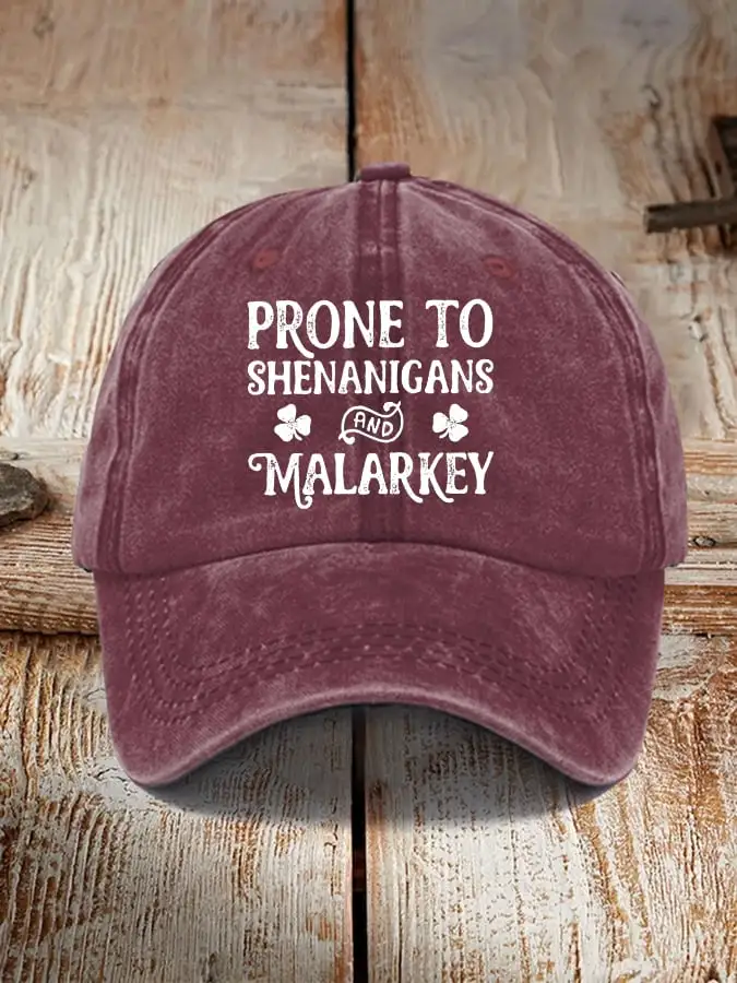 Prone To Shenanigans And Malarkey St. Patrick's Day Sun Hat