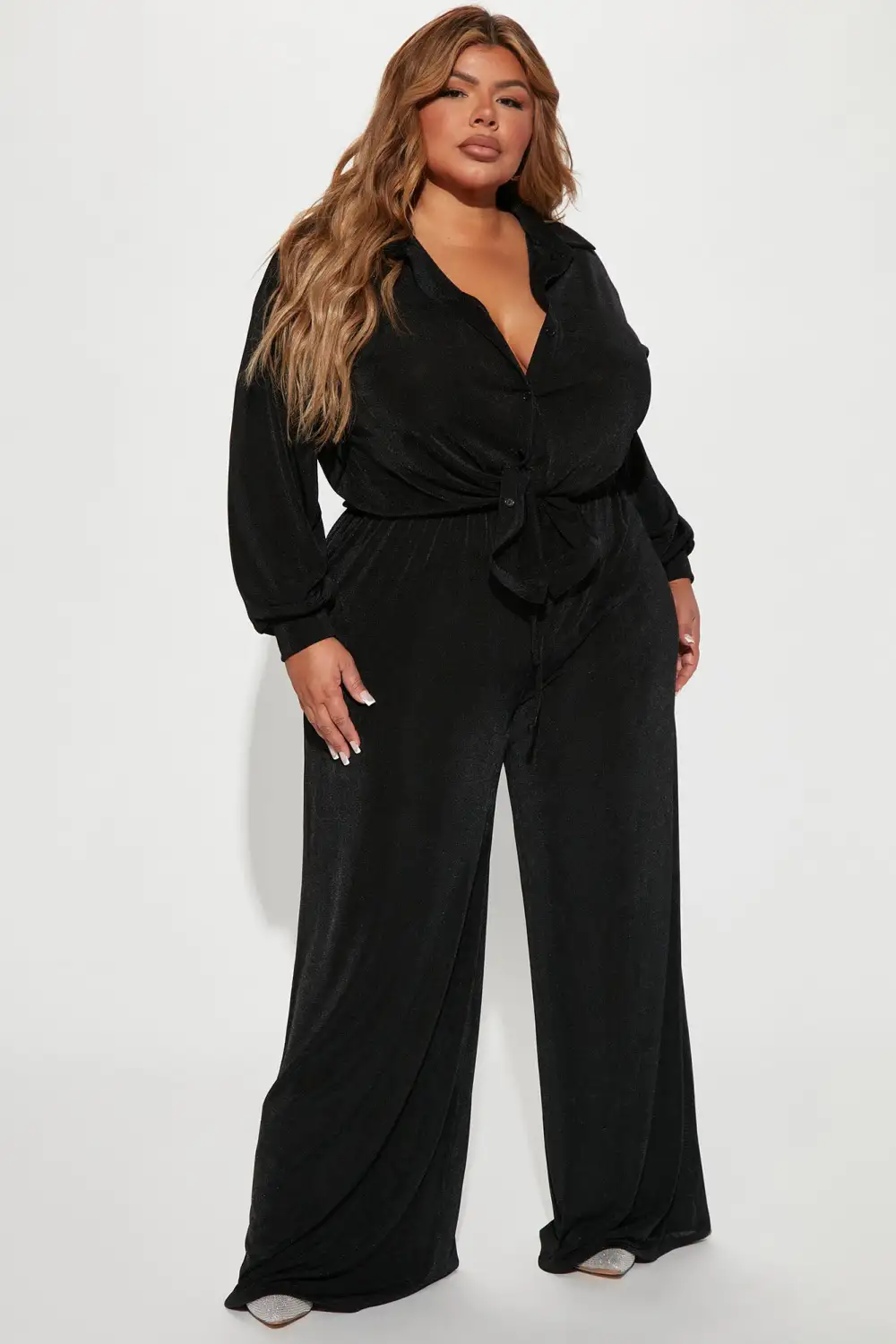 Sweet In Slinky Pant Set - Black