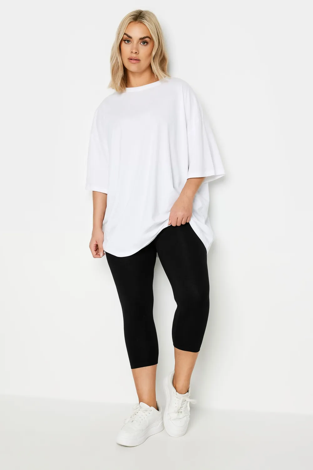 YOURS Curve 2 PACK Black Aztec Print Cropped Leggings