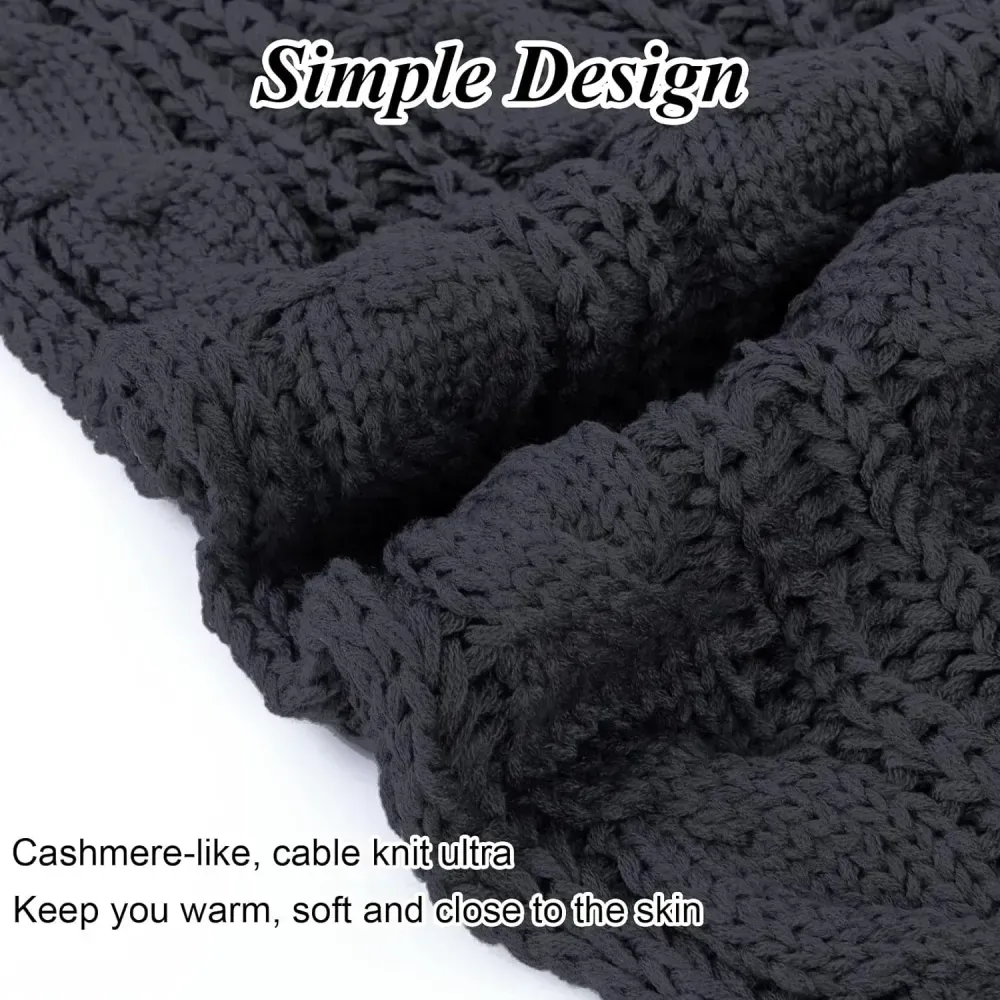 Women And Mens Winter Thick Cable Knit Wrap Chunky Long Warm Scarf