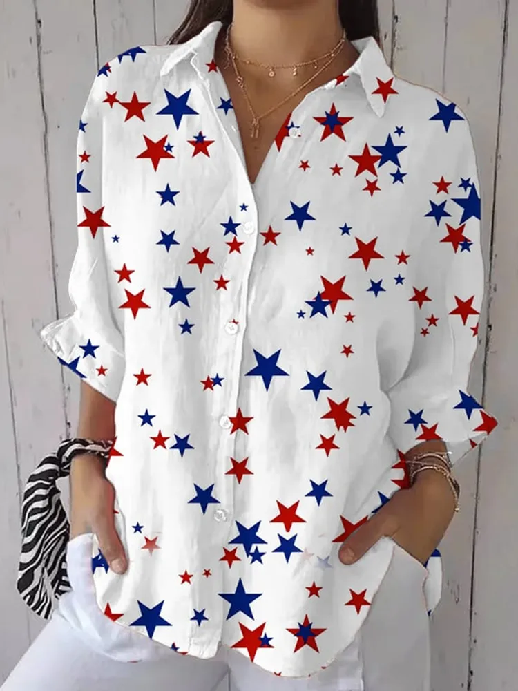 Women's Independence Day Star Print Shirt
