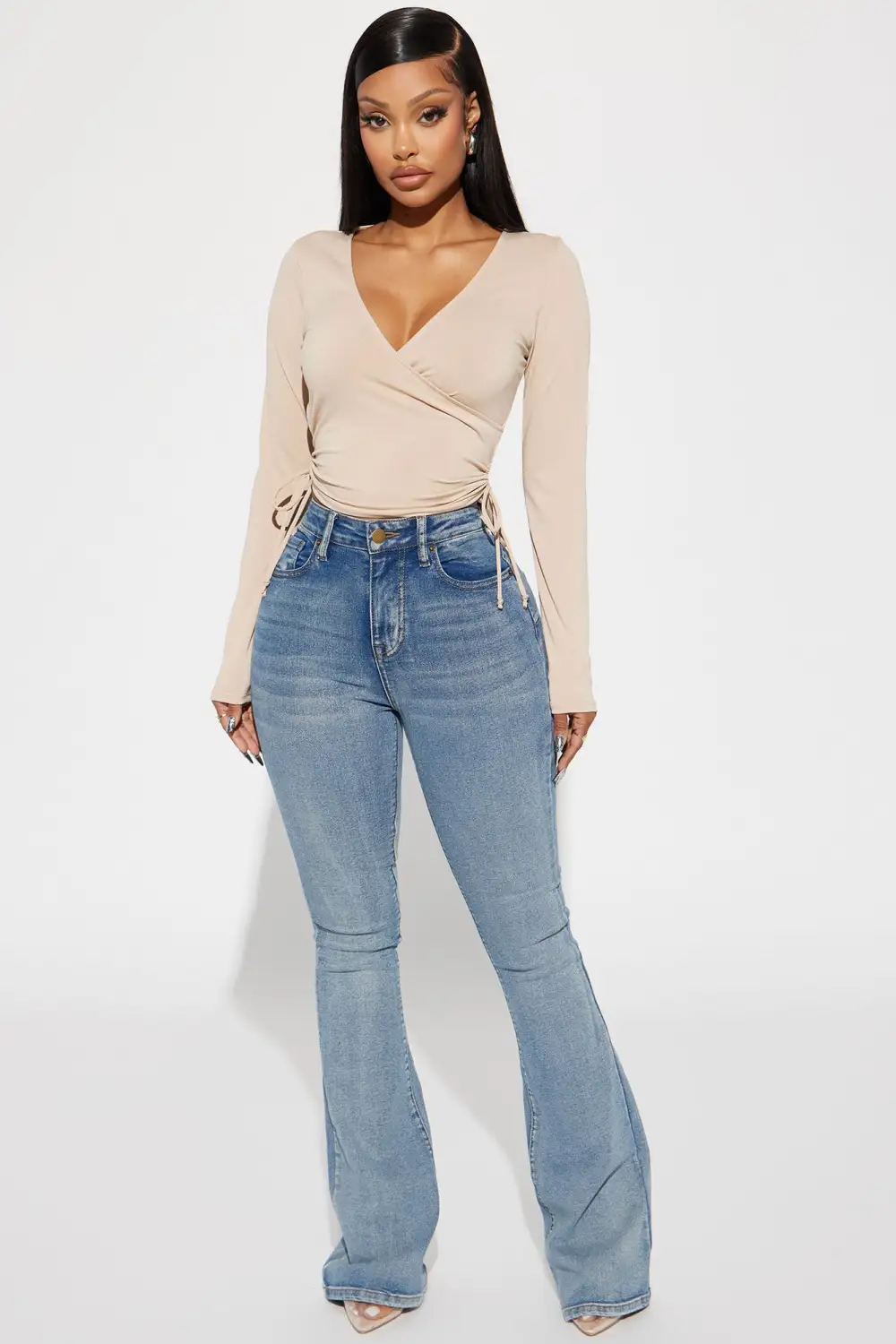 Shyann Surplice Top - Sand