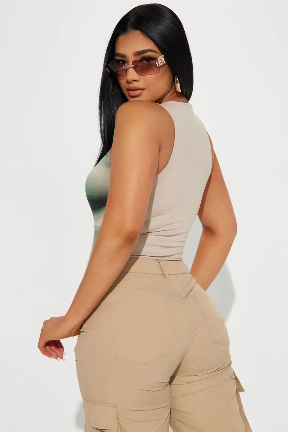Shape Of Me Sleeveless Bodysuit - Taupe/combo
