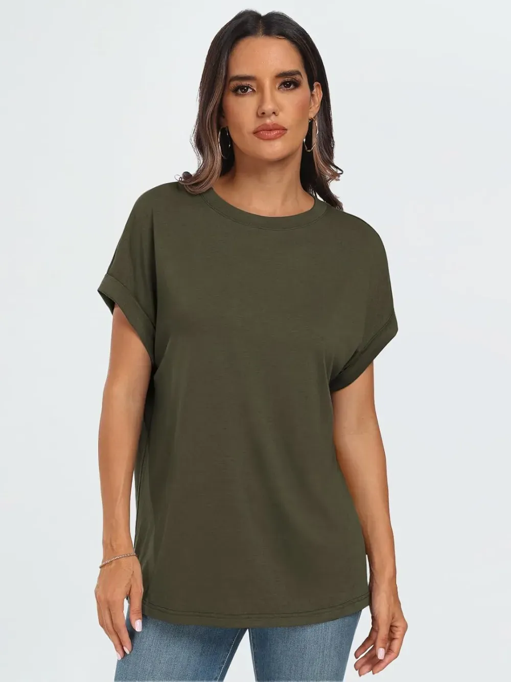 AUTOMET Women Tops Casual Basic T Shirts Loose Fit Crewneck Short Sleeve Summer Outfits