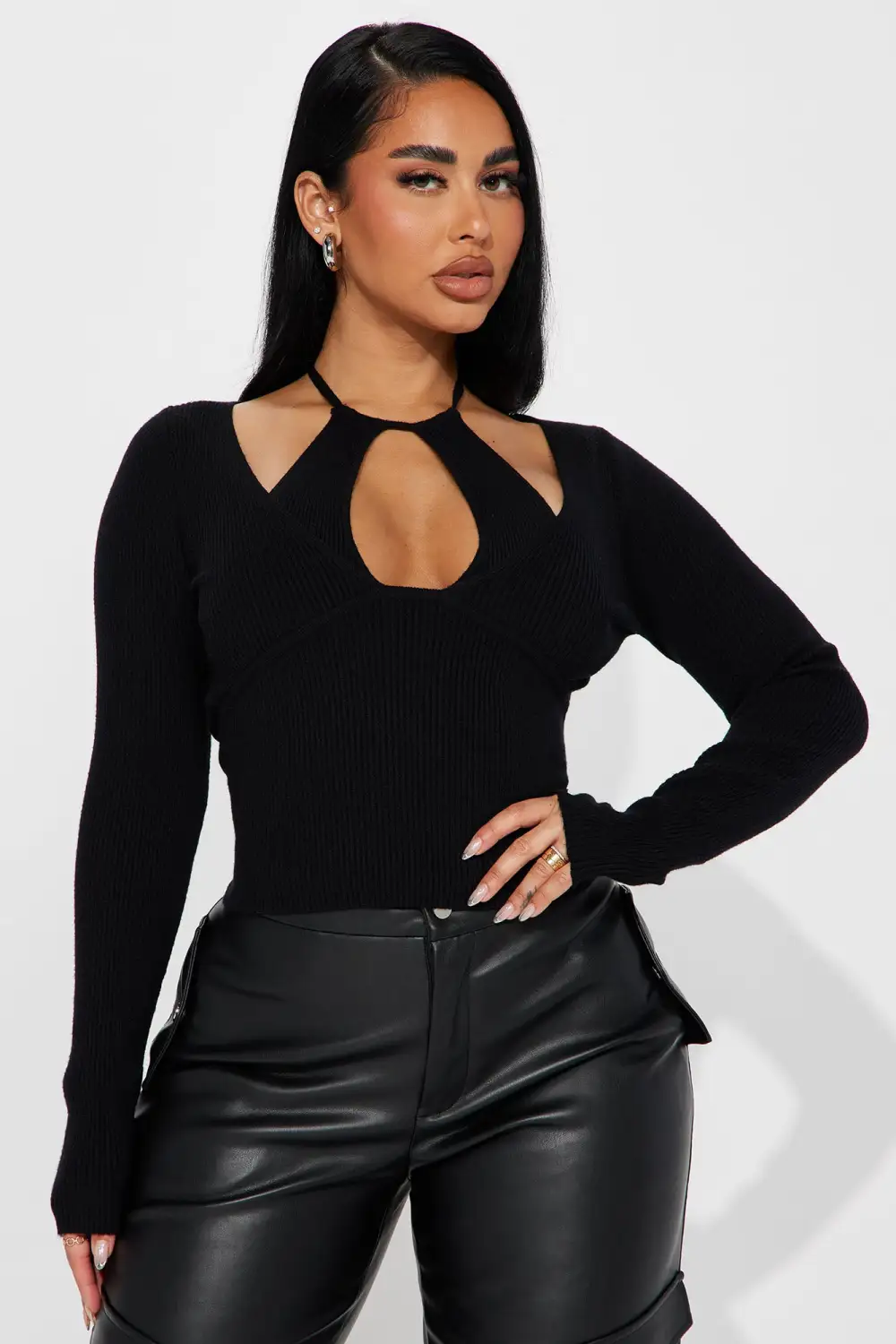Opal Sweater Top - Black