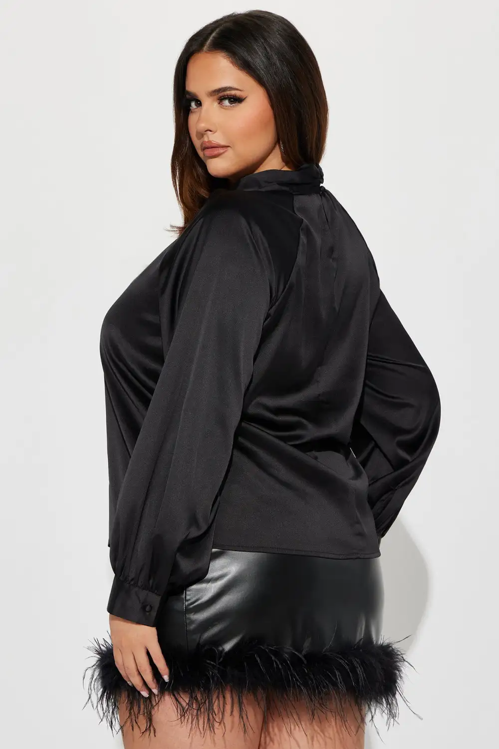 I Am The Gift Satin Blouse - Black