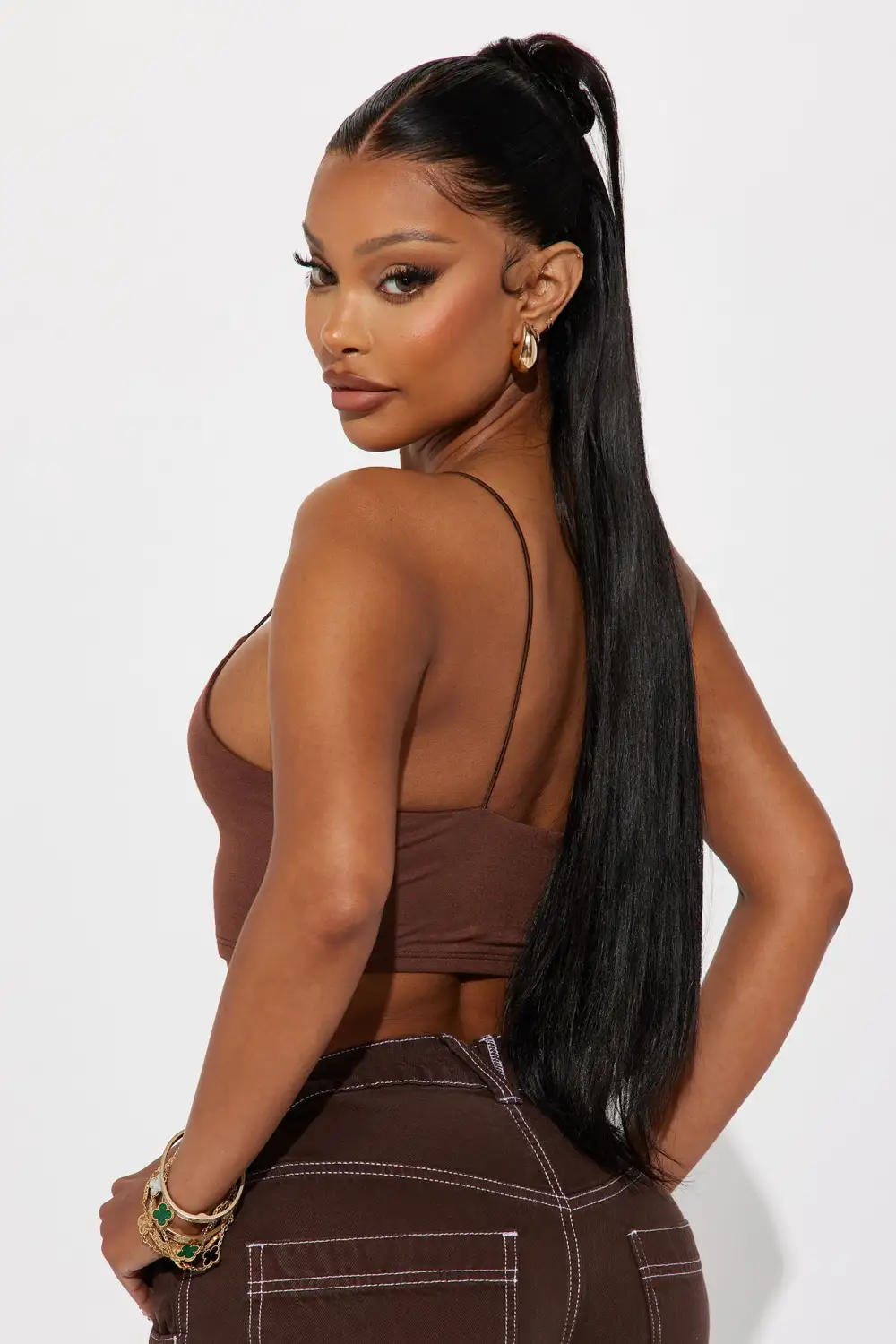 Kiki Super Cropped Top - Chocolate