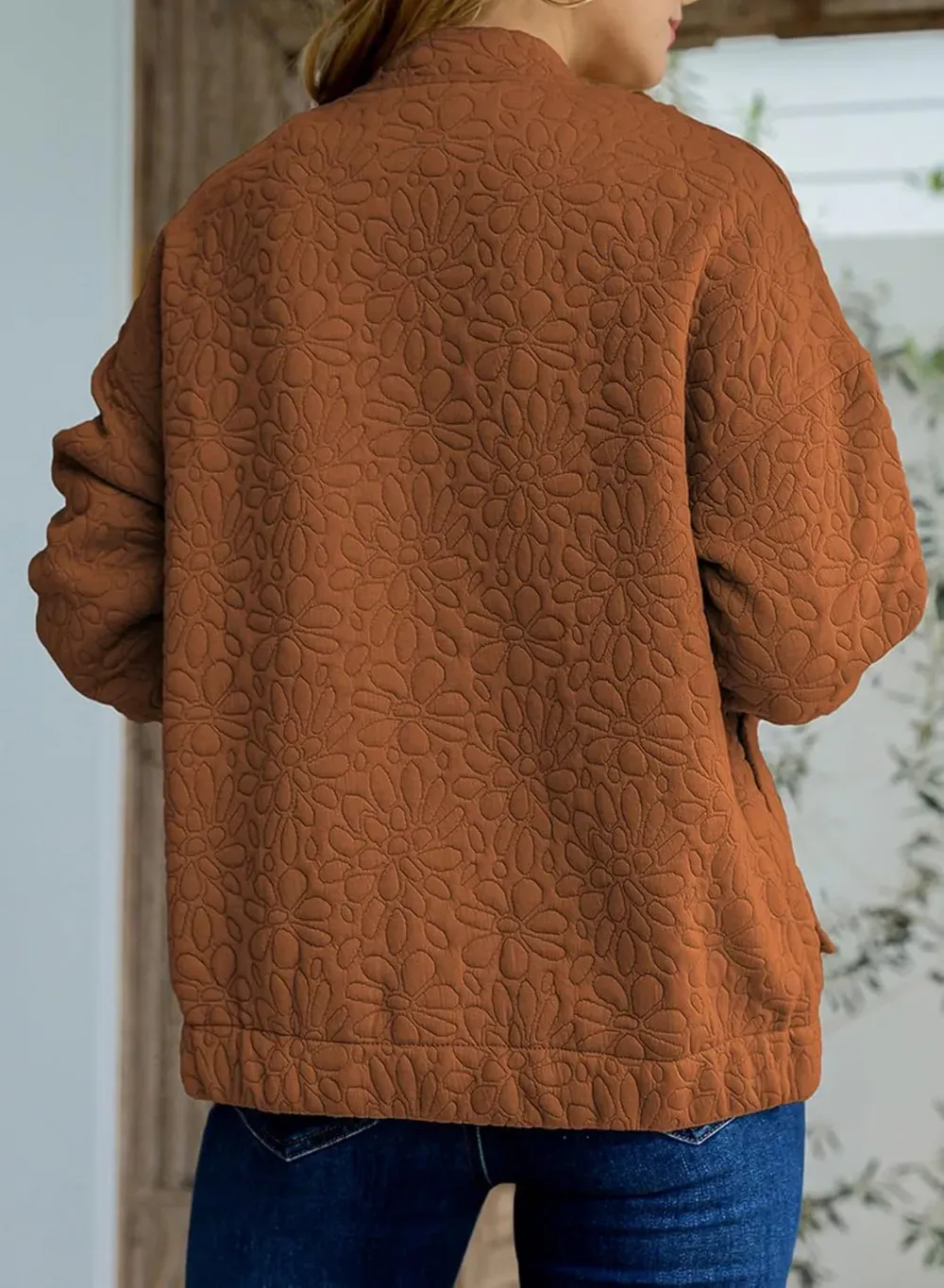 Jackets for Women Spring Fashion 2025 Cute Jacquard Coats Lightweight Zip Up Jackets Dressy Casual