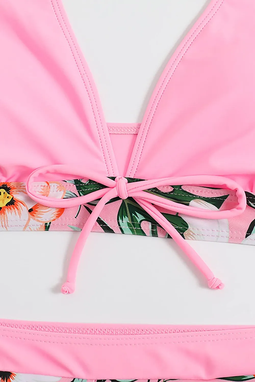 Printed high-cut sexy swimsuit two-piece set