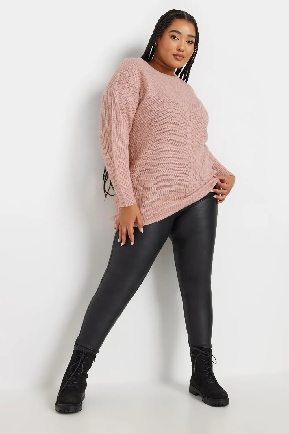 YOURS Curve Pink Essential Knitted Jumper