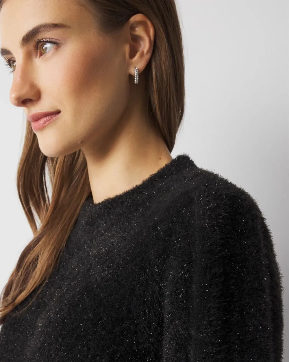 Petite Tinsel Trim Sweater