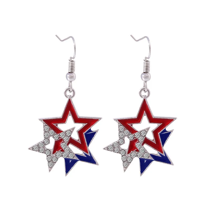 American Independence Day Art Earrings