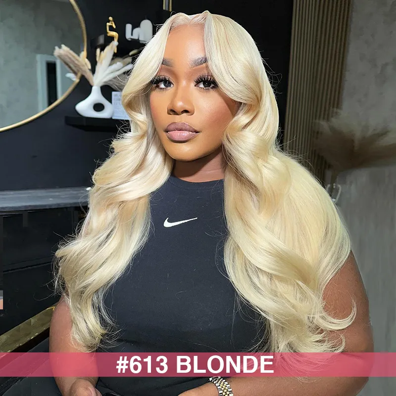#613 Blonde 13x6 Full Frontal Lace Body Wave Human Hair Wigs 250% Density Breathable Wig Sterly Hair