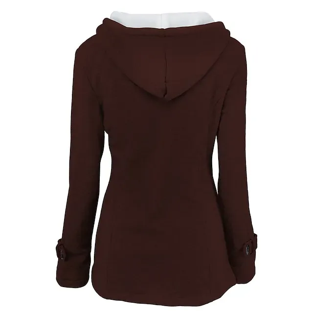 Women's Winter Coat Cropped Hooded Coat Thermal Warm Heated Jacket Fall Casual Street Jacket Long Sleeve with Pockets Black Army
