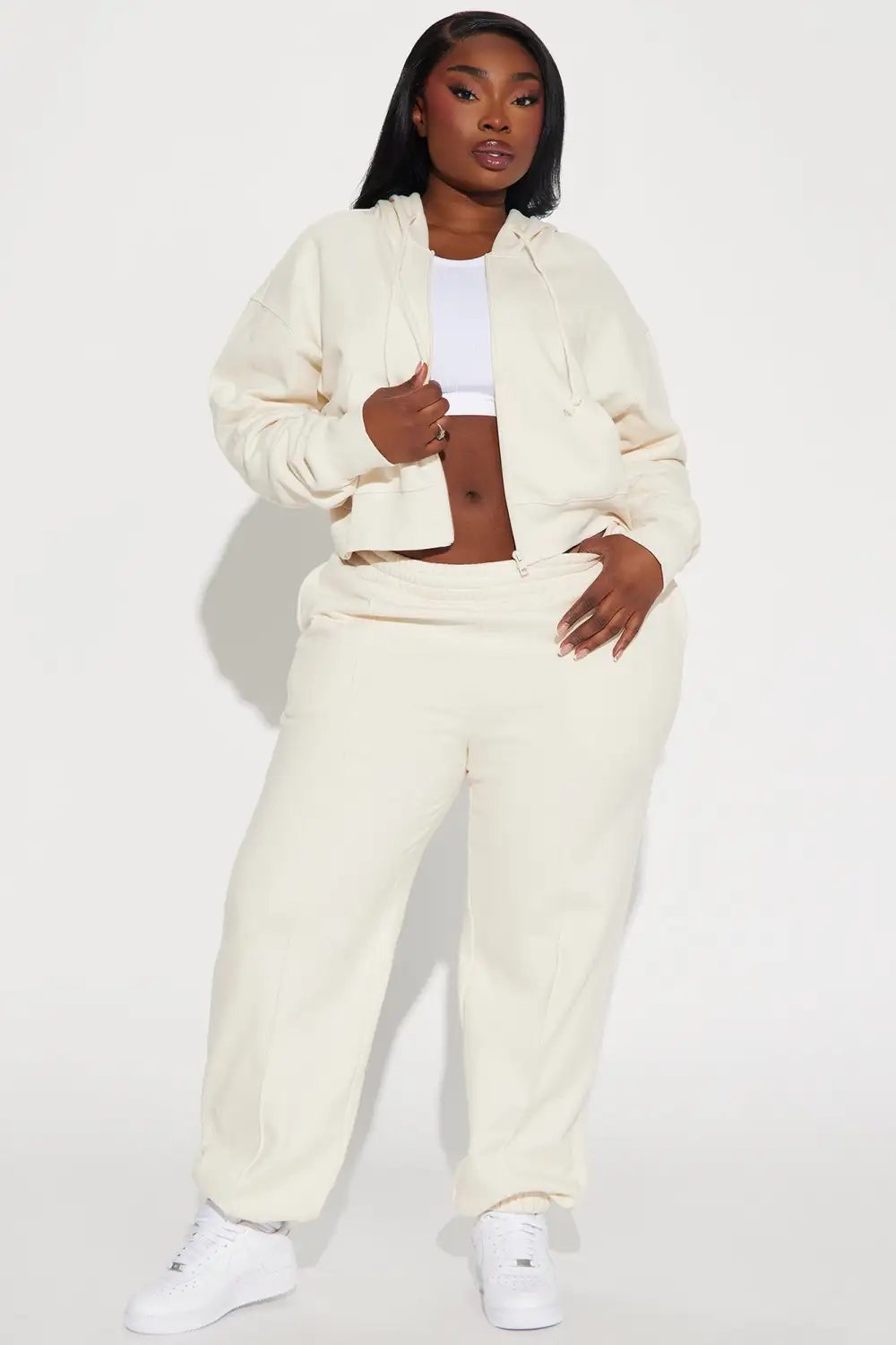 Stayin' In Sweatsuit - Cream