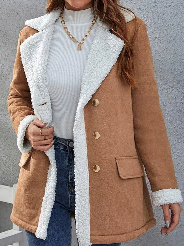 Suede Others Casual Teddy Jacket