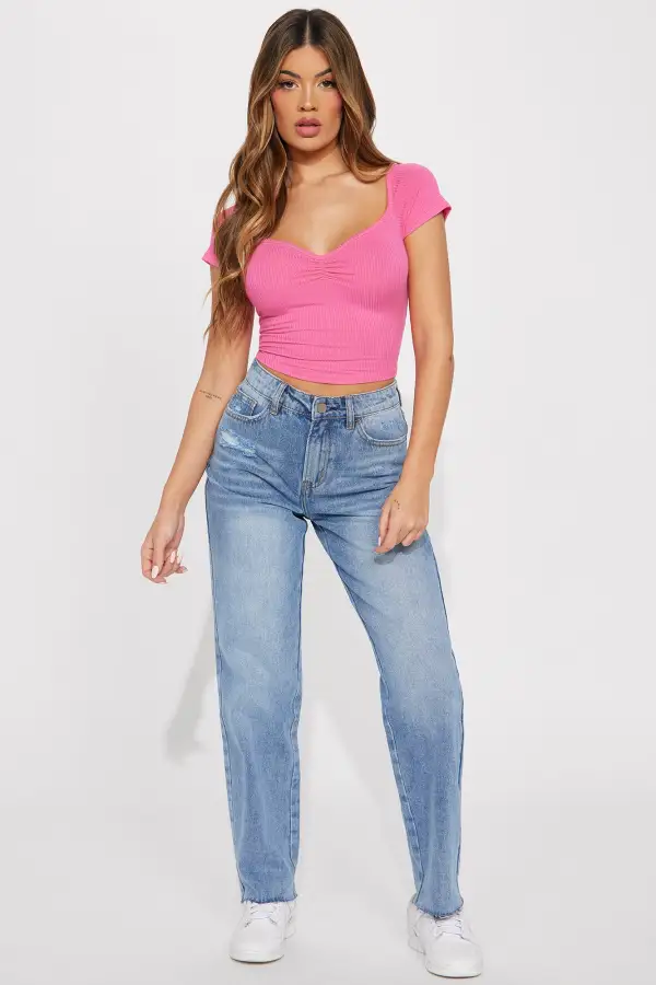 Myra Ribbed Top - Pink
